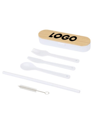 Set Di Posate Con Coperchio In Bambù Runa